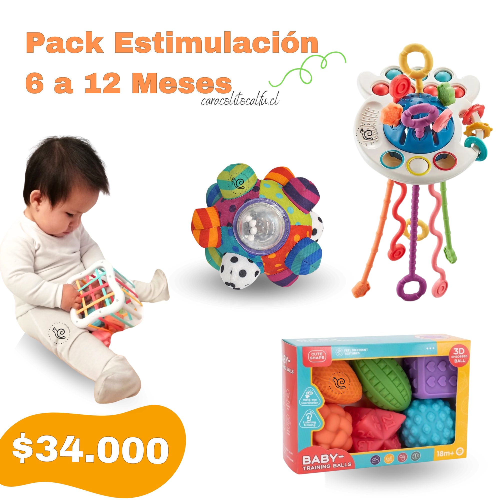 Pack Estimulación Completo: Exploración y Descubrimiento para Bebés 6-12  Meses