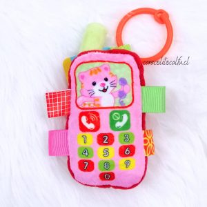 Peluche Sensorial Teléfono para Bebé - Diseño Gatita