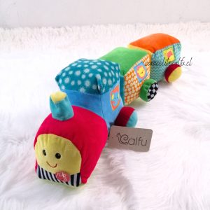 Tren Sensorial de Peluche con Sonido – Juguete de Estimulación para Bebé (54 cm)