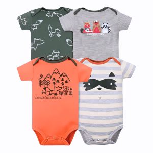 Pack 4 Bodys Manga Corta para bebé (Bosque)