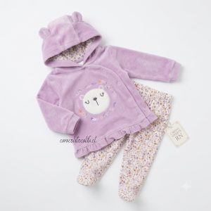 Conjunto 2  Plush para bebé (Osita Lila- RN)