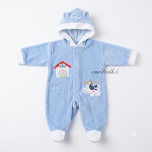 Enterito Plush para bebé Prematuro (Azul Pastel)